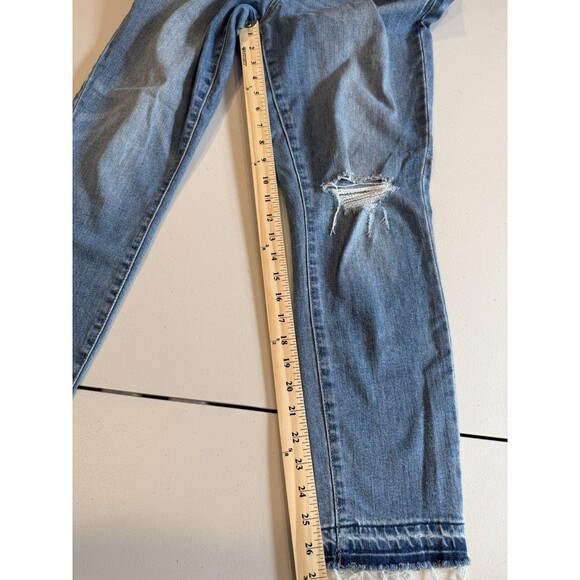 Old Navy Jeans Women 33" Curvy Skinny Raw Hem Stretch Distressed Travel Vacation - Picture 4 of 7